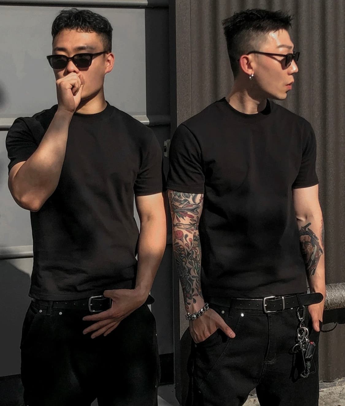 낫셀러 자체제작 크롭 머슬핏 반팔티 블랙 상품이미지2