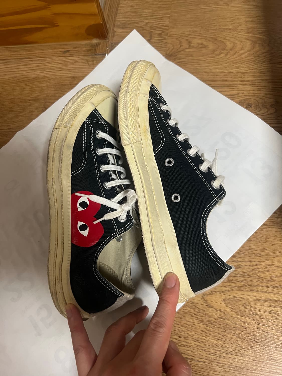 컨버스 꼼데가르송 블랙 로우 스니커즈/265 상품이미지4