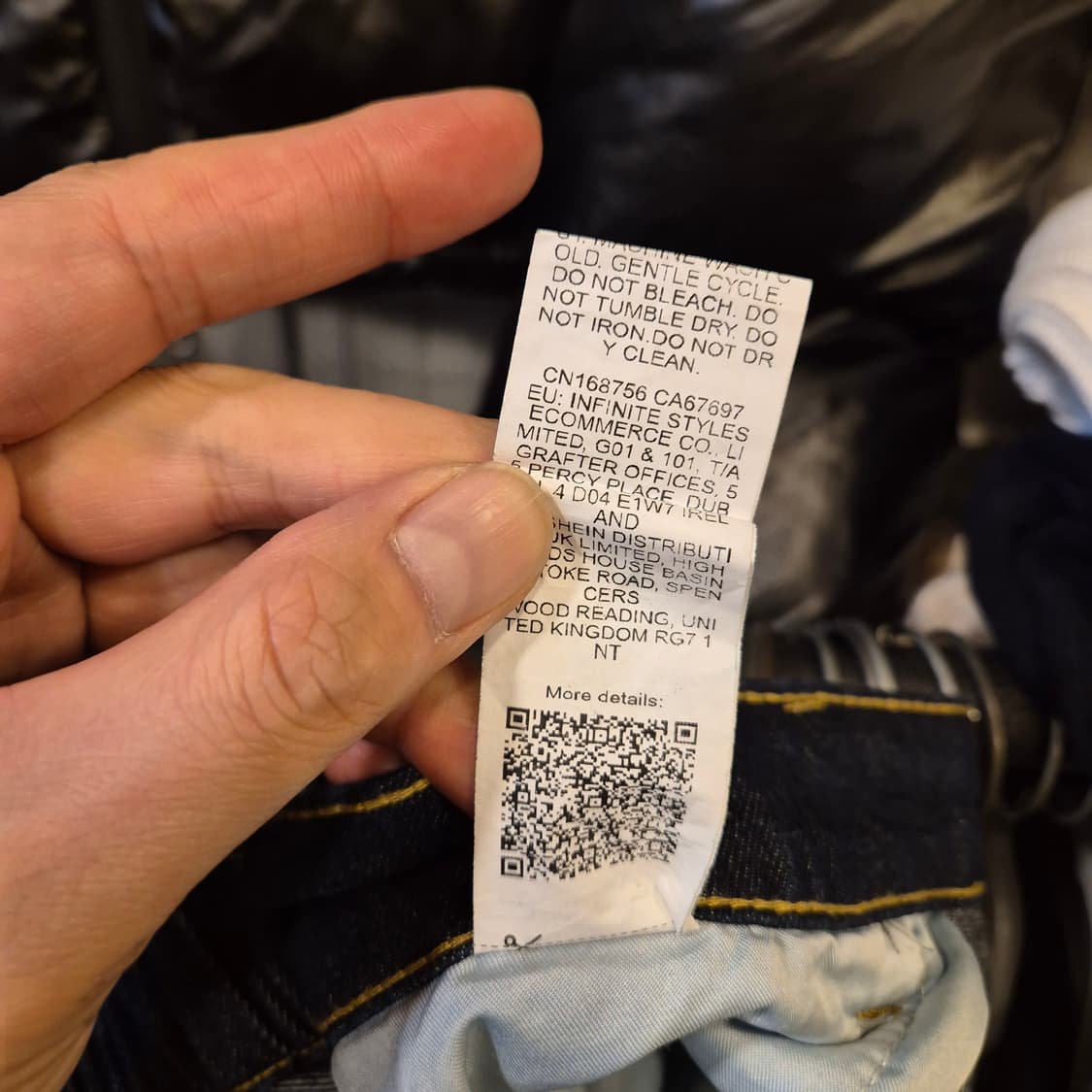 34~36인치 생지 와이드데님팬츠  상품이미지4