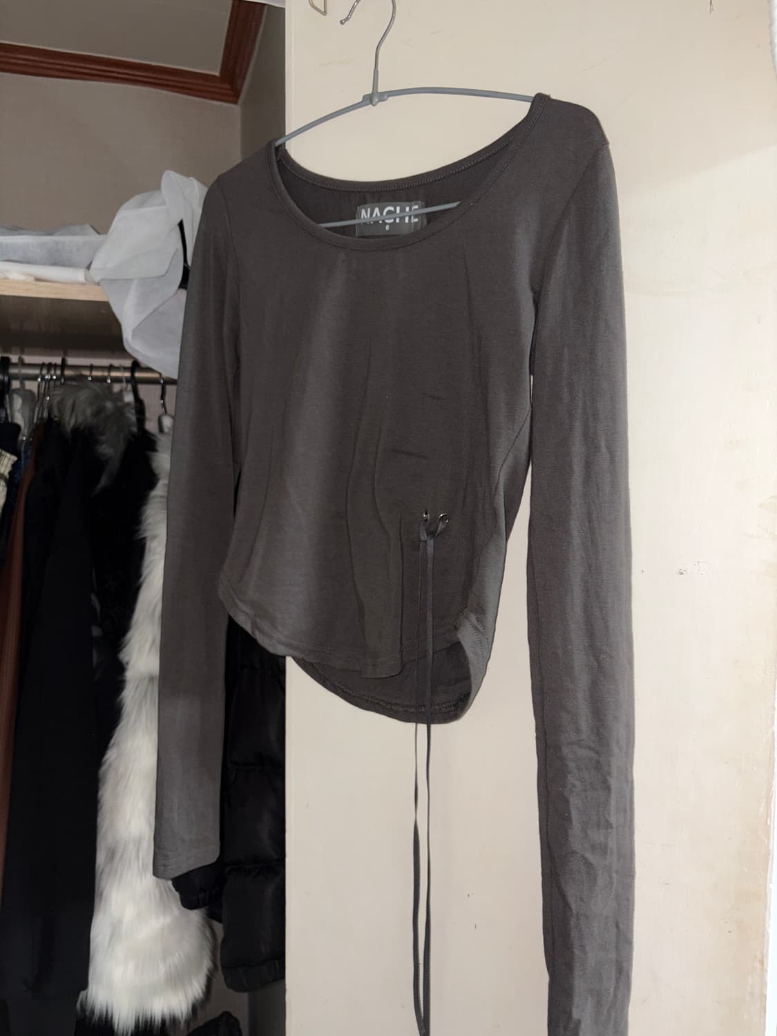 나체 시그니처 롱슬리브 차콜 0사이즈 상품이미지2