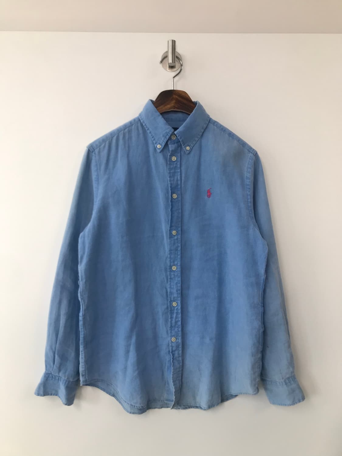 폴로 랄프로렌 신형 스카이블루 워싱 린넨 셔츠 상품이미지2