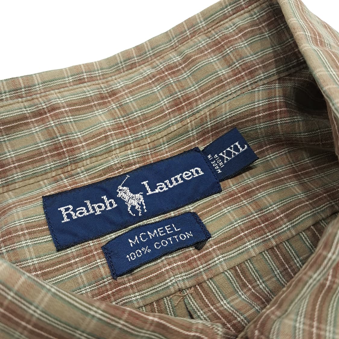 CN641 2XL 폴로 랄프로렌 올리브 스몰 타탄체크 긴팔 셔츠 남방 상품이미지4