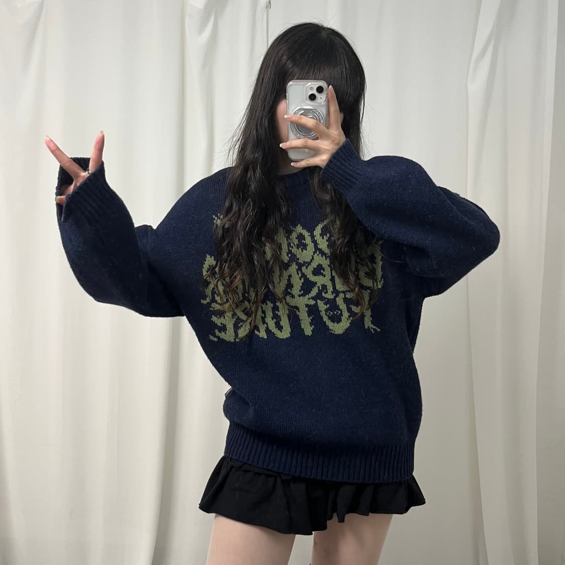AJOBYAJO navy knit 상품이미지2