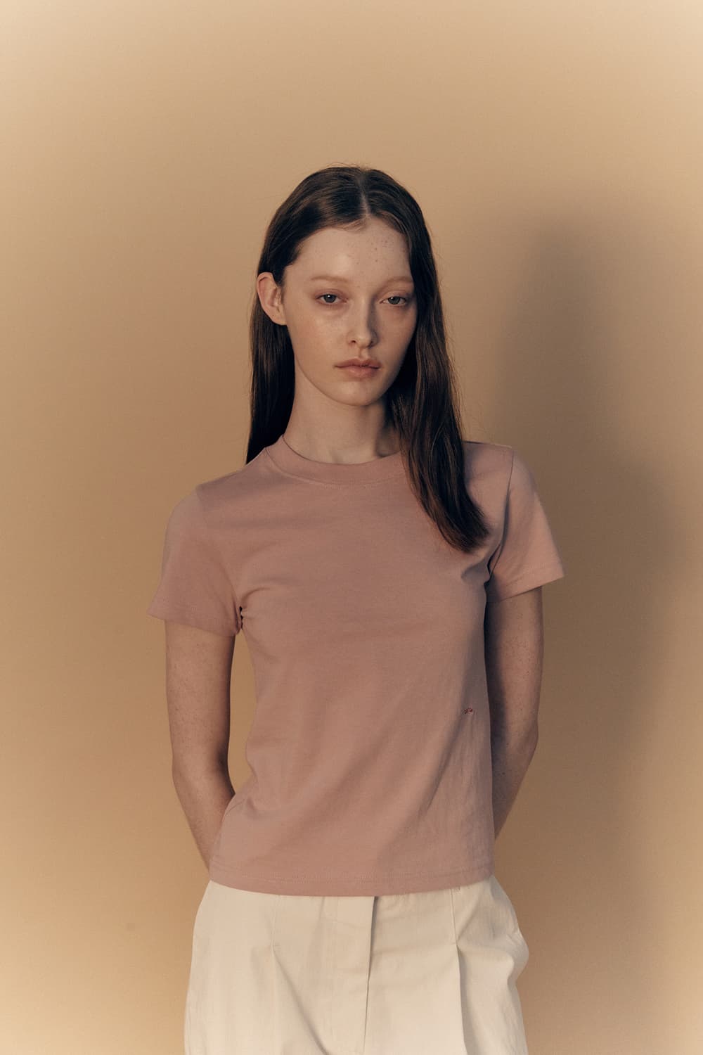 낫띵리튼 티나 코튼 반팔 티셔츠 핑크 상품이미지5