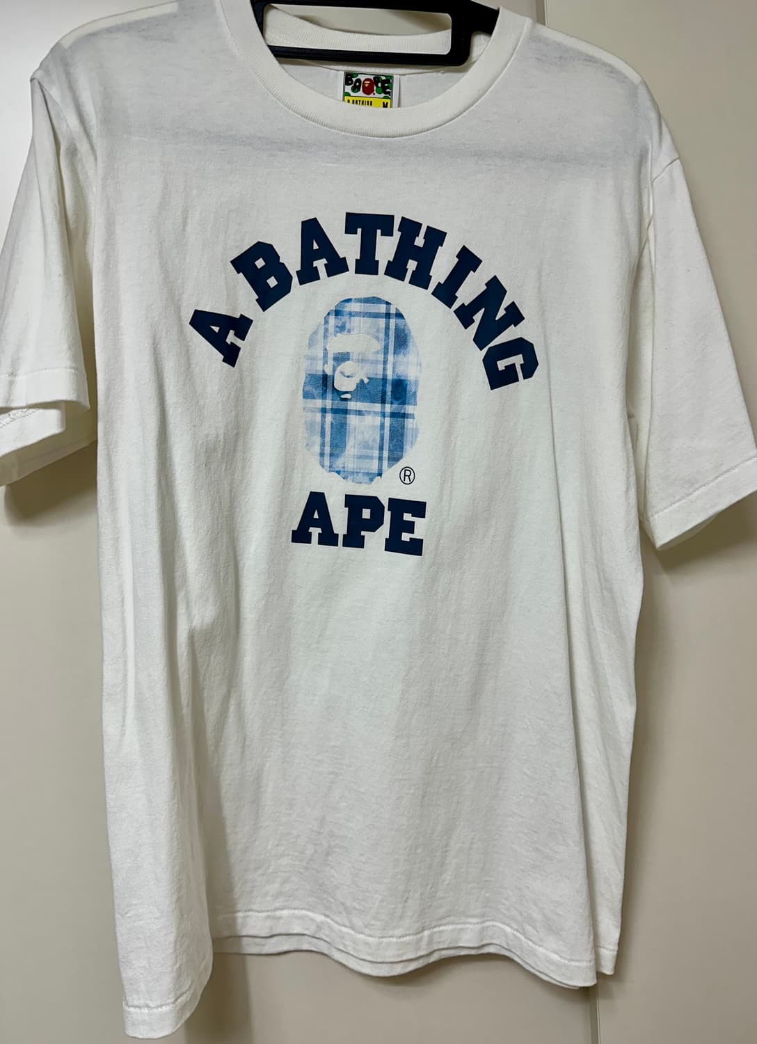 베이프 체크 칼리지 반팔 티셔츠 M 상품이미지2