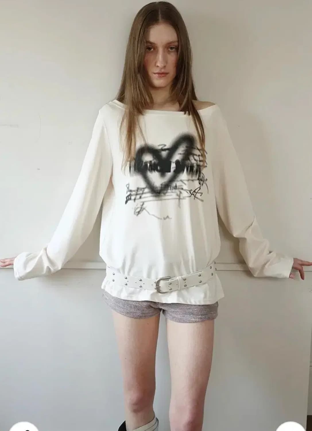 세릭 cerric 하트 보트넥 탑 아이보리 상품이미지2