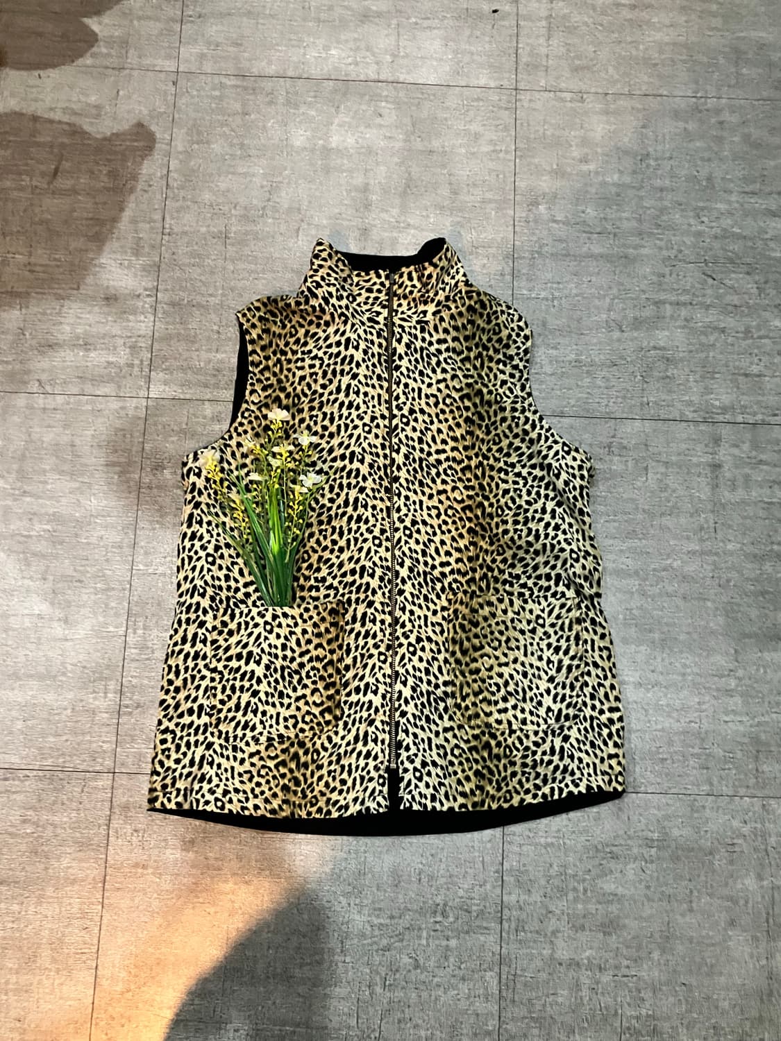 일본빈티지 올드스쿨아메카지 레오파드호피 베스트조끼 상품이미지1