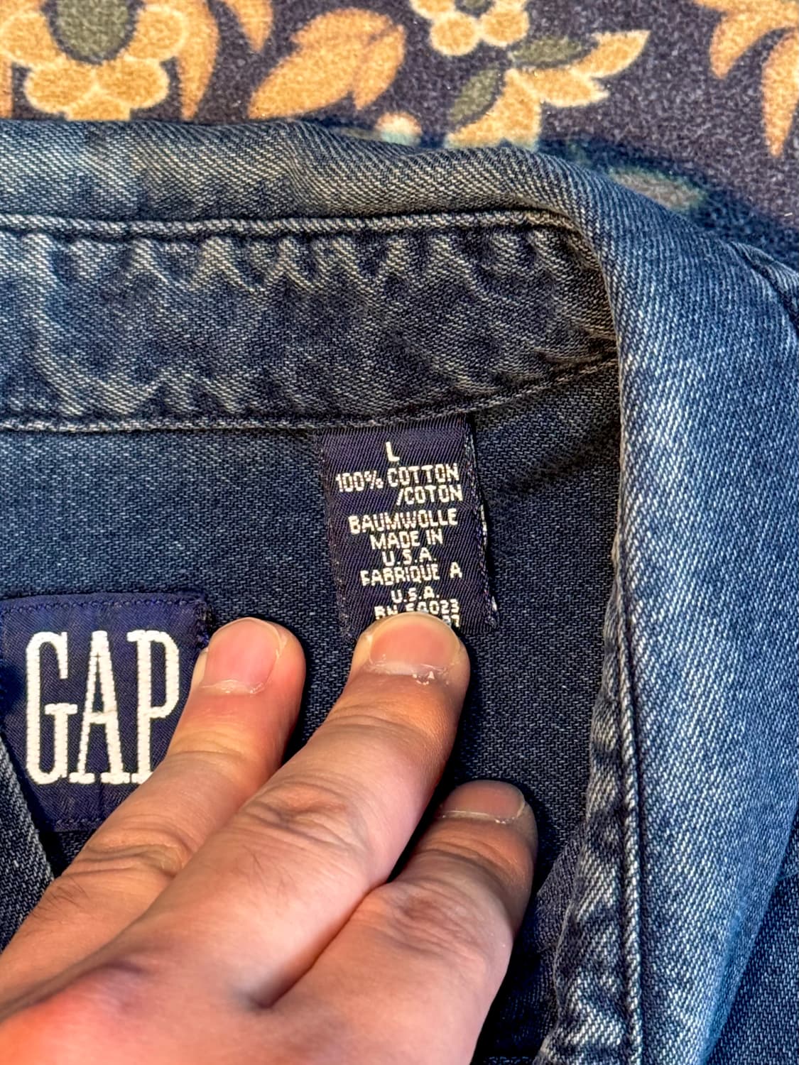 90s 올드 갭 USA made 데님 워크셔츠 상품이미지2