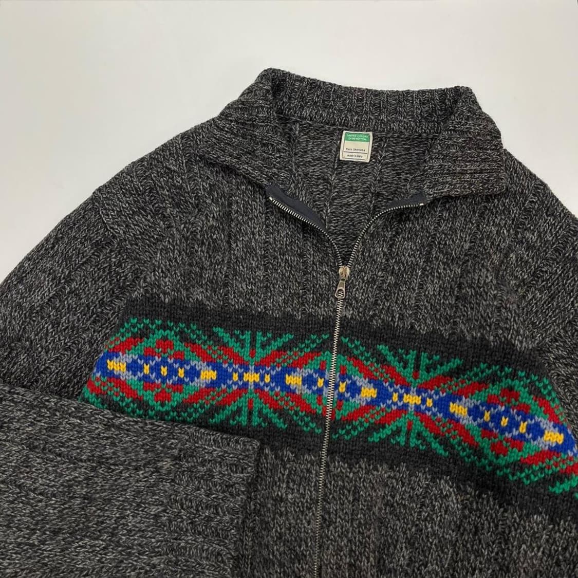 베네통 니트집업 MADE IN ITALY[XL] 상품이미지1