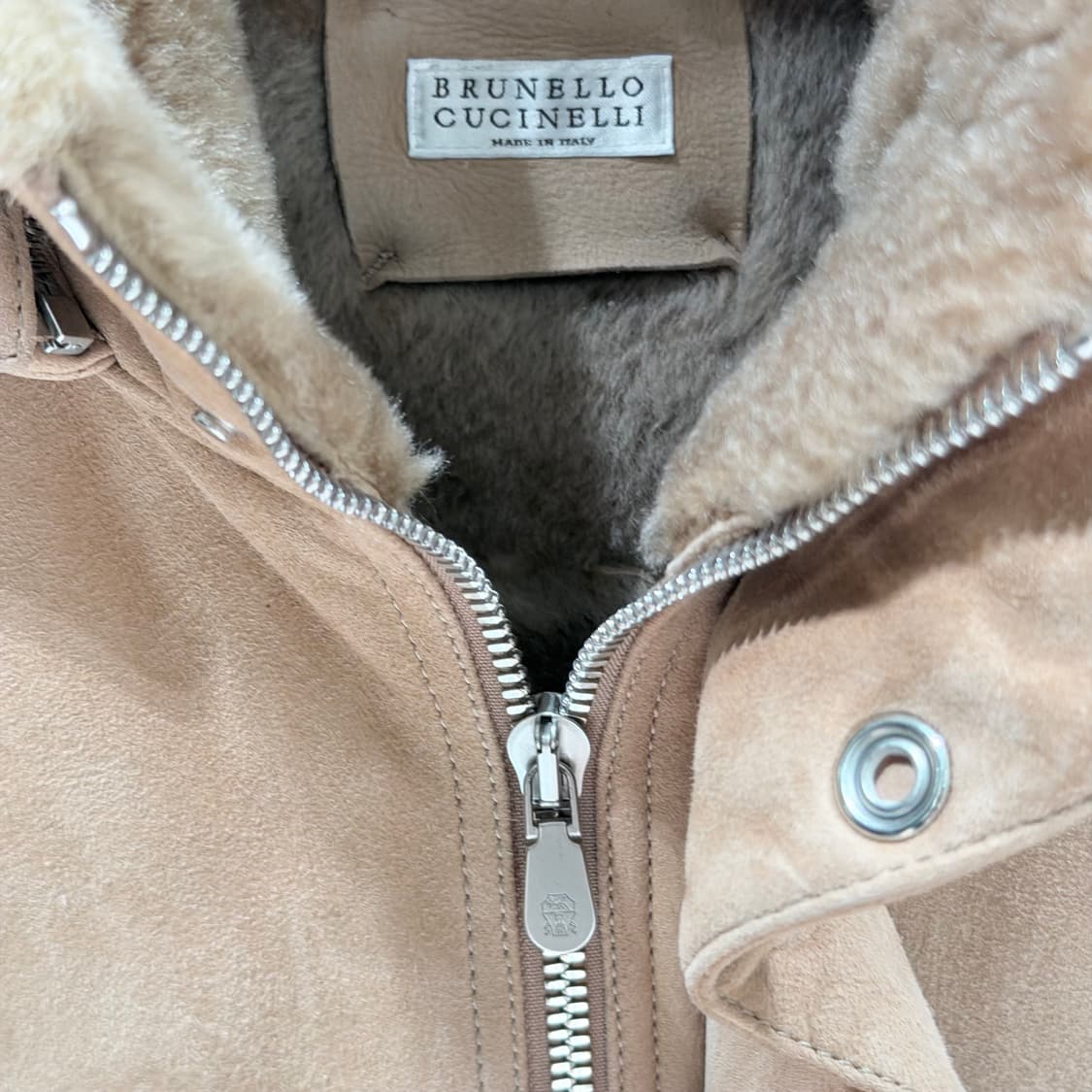 (A+/M) / 브루넬로 쿠치넬리 시어링 램스킨 브라운 코트 상품이미지2