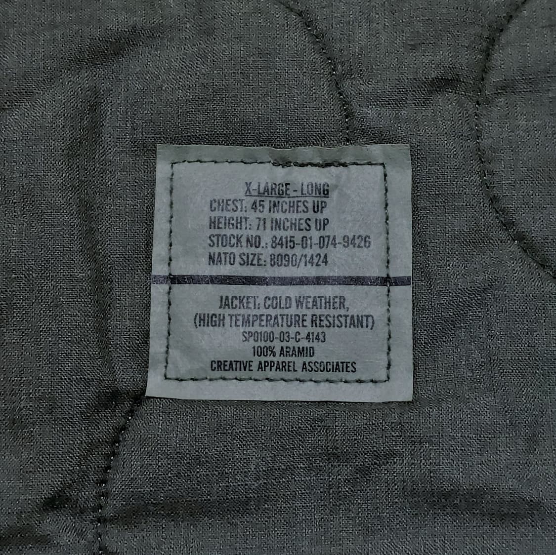 오리지널 미군 cvc 탱커자켓 아라미드 xl (빅사이즈) 신품급 상품이미지8