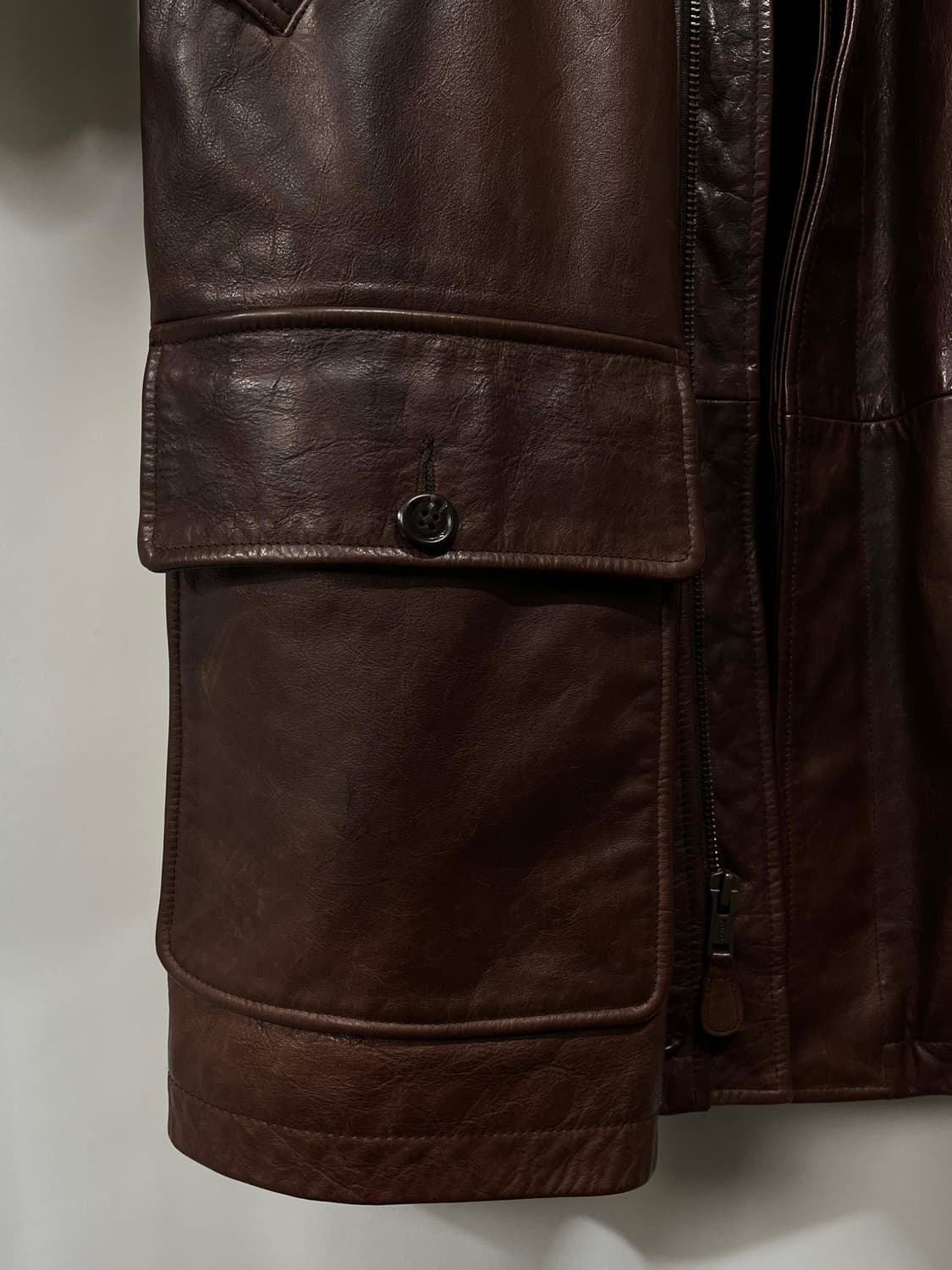 폴로 랄프로렌 카우하이드 우드브라운 카코트 레더 자켓 상품이미지6