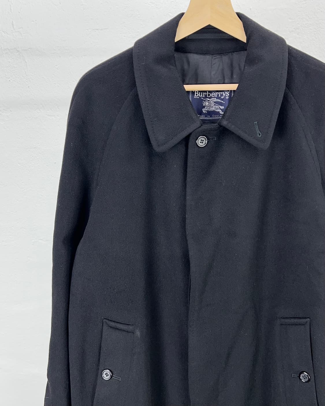 버버리 블랙 퓨어 캐시미어 블렌디드 히든 버튼 발마칸 코트 상품이미지2