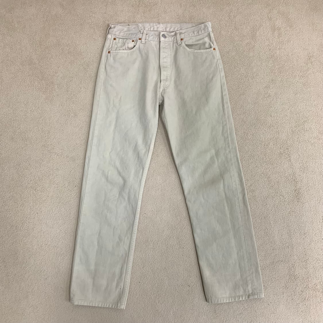 90s 빈티지 리바이스 501 데님팬츠(31사이즈) 베이지크림진 상품이미지2