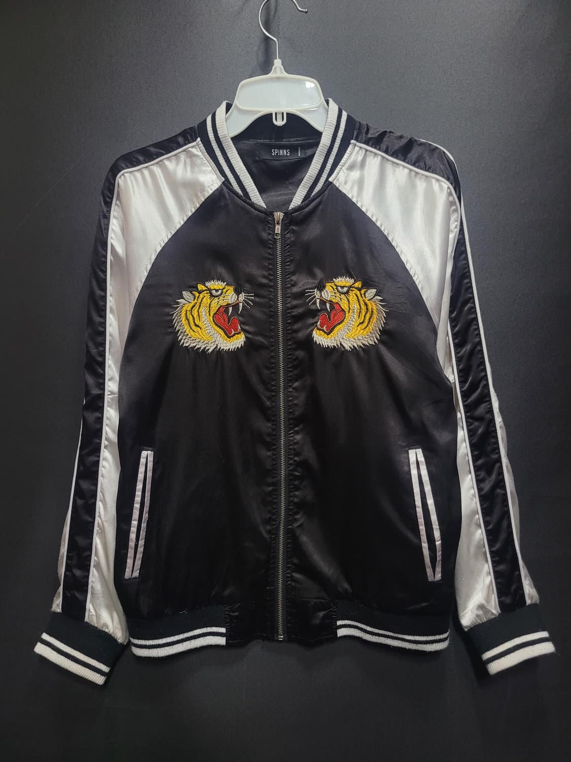 SPINNS 일본 빈티지 타이거 뱀부 죽호 자수로고 스카잔  상품이미지7