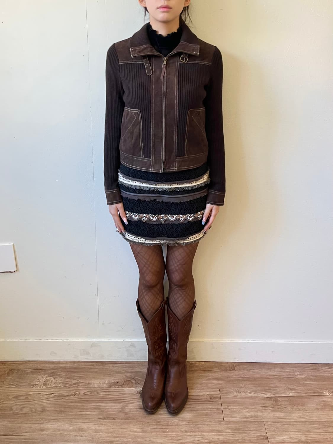 KUMIKYOKU 스웨이드 집업 자켓 상품이미지7