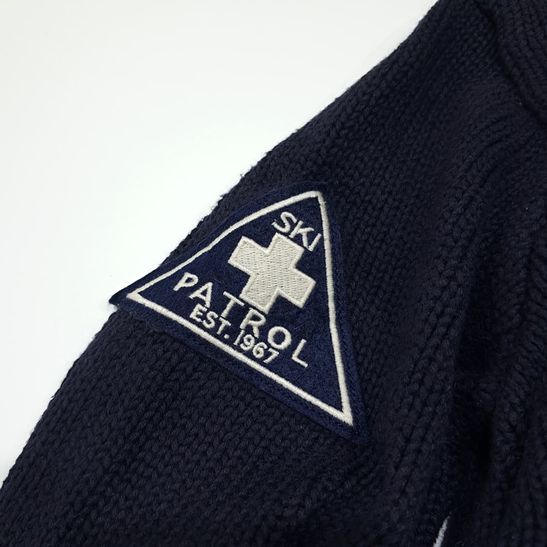 CL150 폴로 코튼 스키패트롤 빅포니 네이비 숄카라 니트 스웨터 상품이미지5