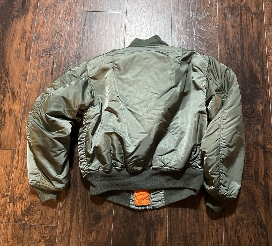 80s 알파인더스트리 MA-1 콜투글로리 커스텀 플라이트자켓 세이지 상품이미지6