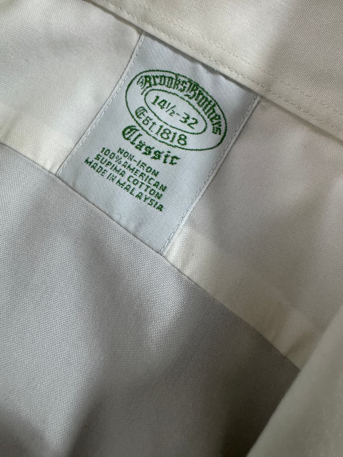 브룩스브라더스 클래식 논아이론 화이트 셔츠 M 상품이미지4