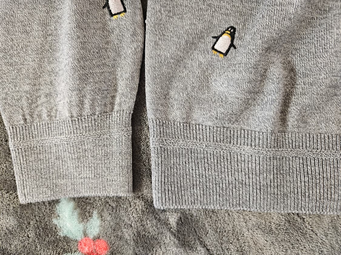 [100]새제품 코오롱 브렌우드 펭귄 자수 남성니트 그레이 상품이미지5