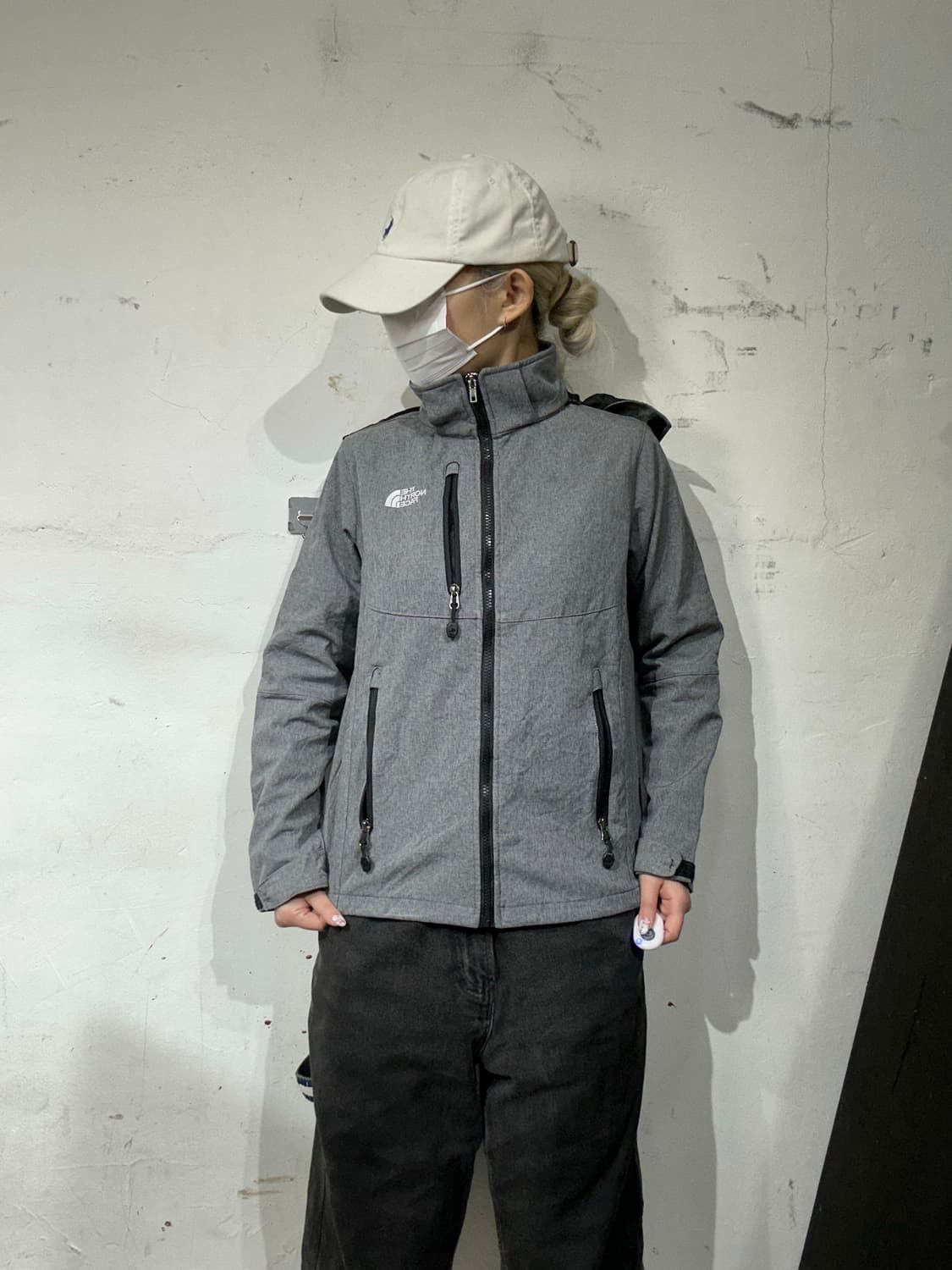 노스페이스 그레이 후드 자켓 S 상품이미지2