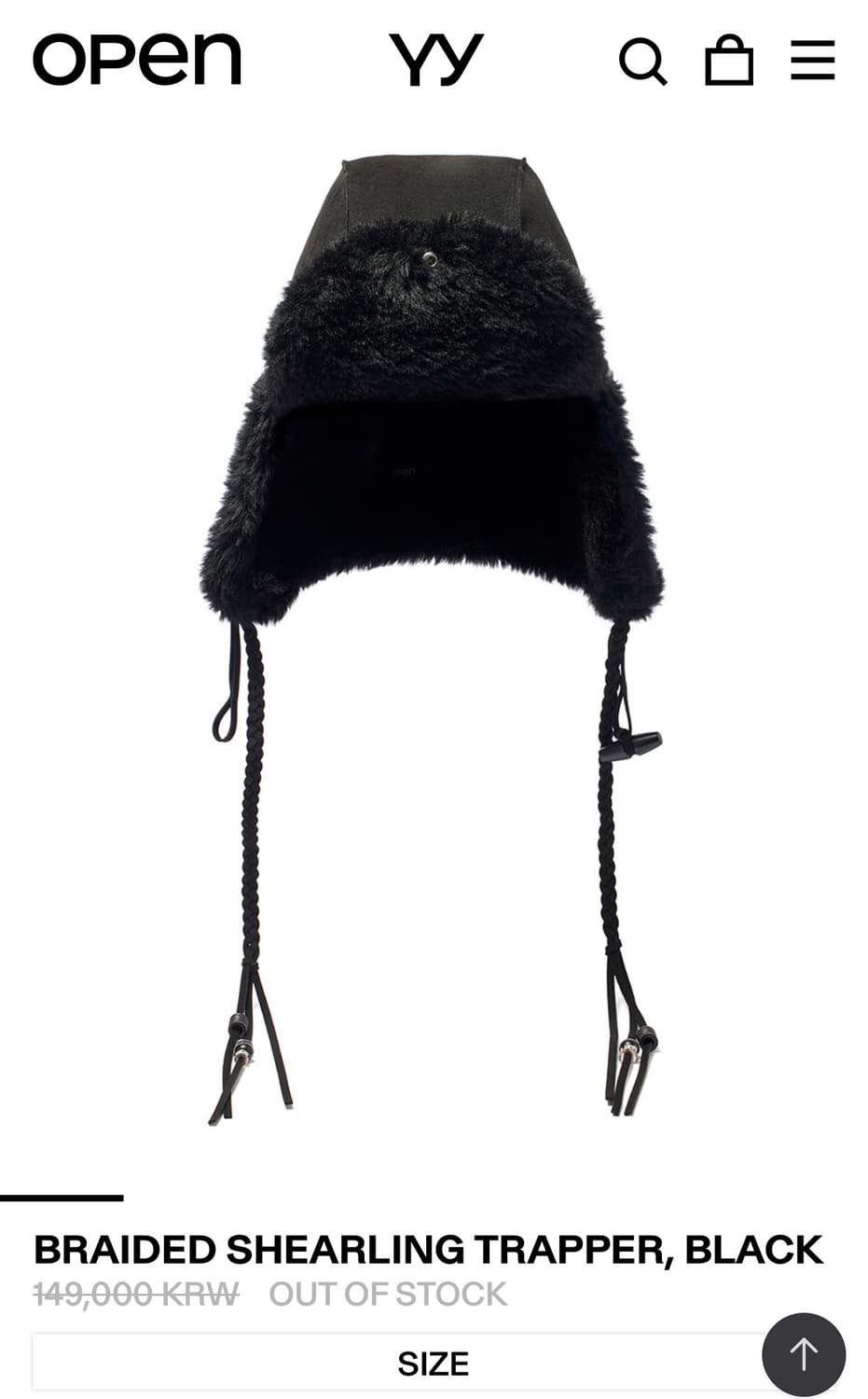 OPEN YY BRAIDED SHEARLING TRAPPER, BLACK 상품이미지1