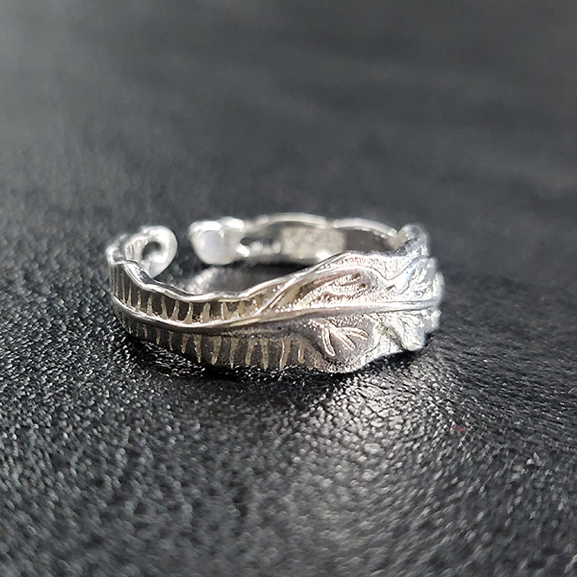 Vineton 실버 남자 엔틱 빈티지 명품 고대 숲 잎 반지 상품이미지2