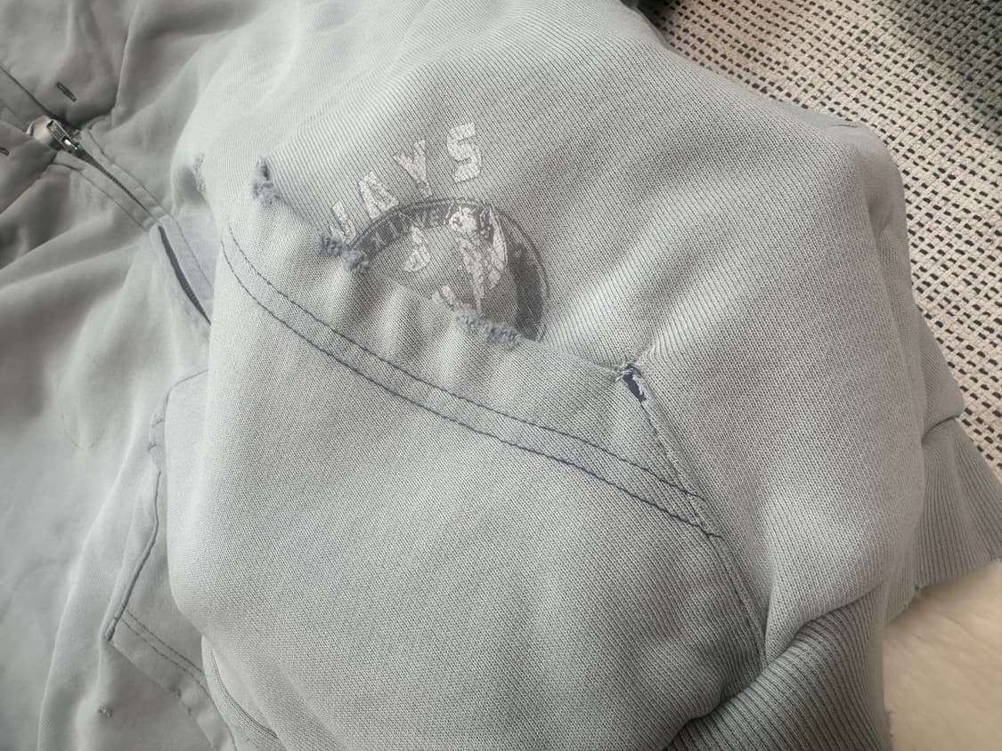 [3] 폴리테루 하드 워시드 집후디 라이트그레이 상품이미지5