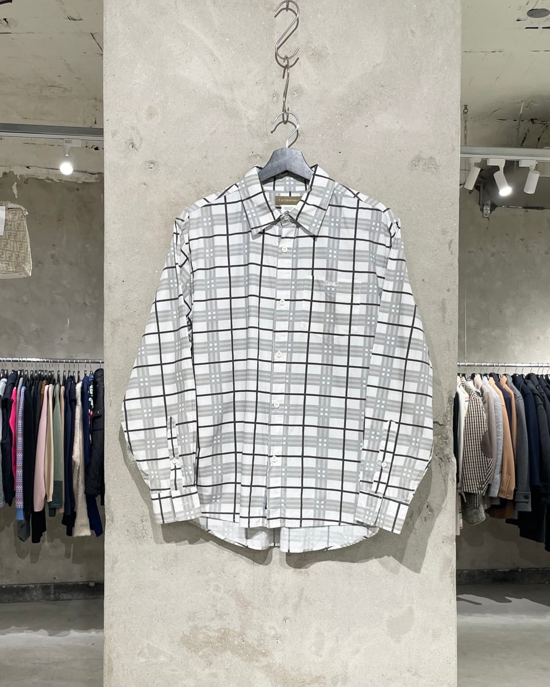 옥토퍼스 아미 로고 싱글 포켓 체크 코튼 셔츠 상품이미지1