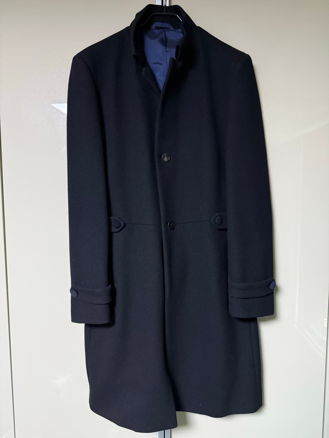 타임옴므 모직 블랙 하프코트 100사이즈 상품이미지1