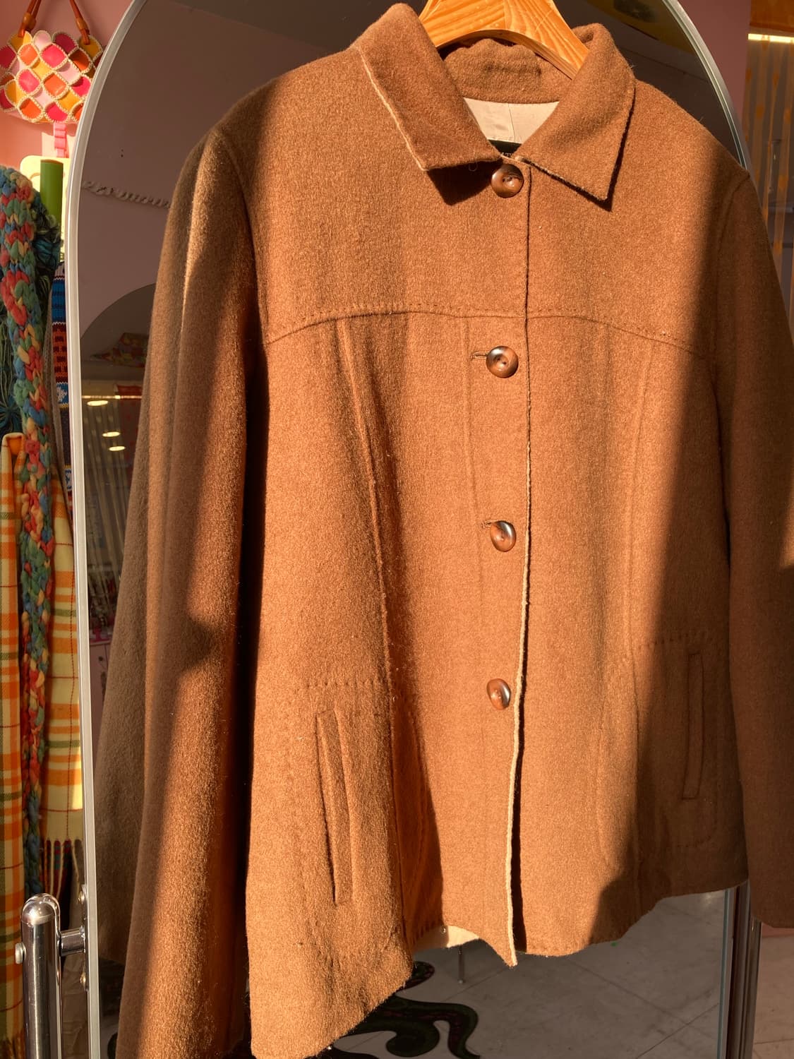 울 100% 모카 하프자켓 상품이미지2