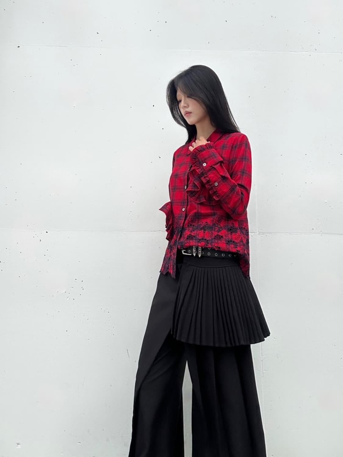 Pintuck warm mini skirt / black 상품이미지7