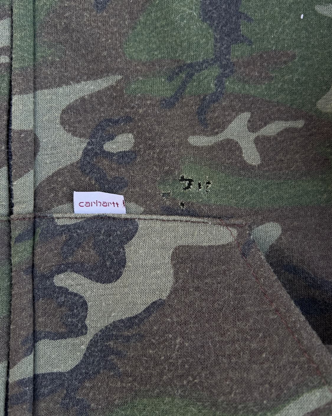 [L] 90s 미제 칼하트 시어 카모 후드 집업 상품이미지5