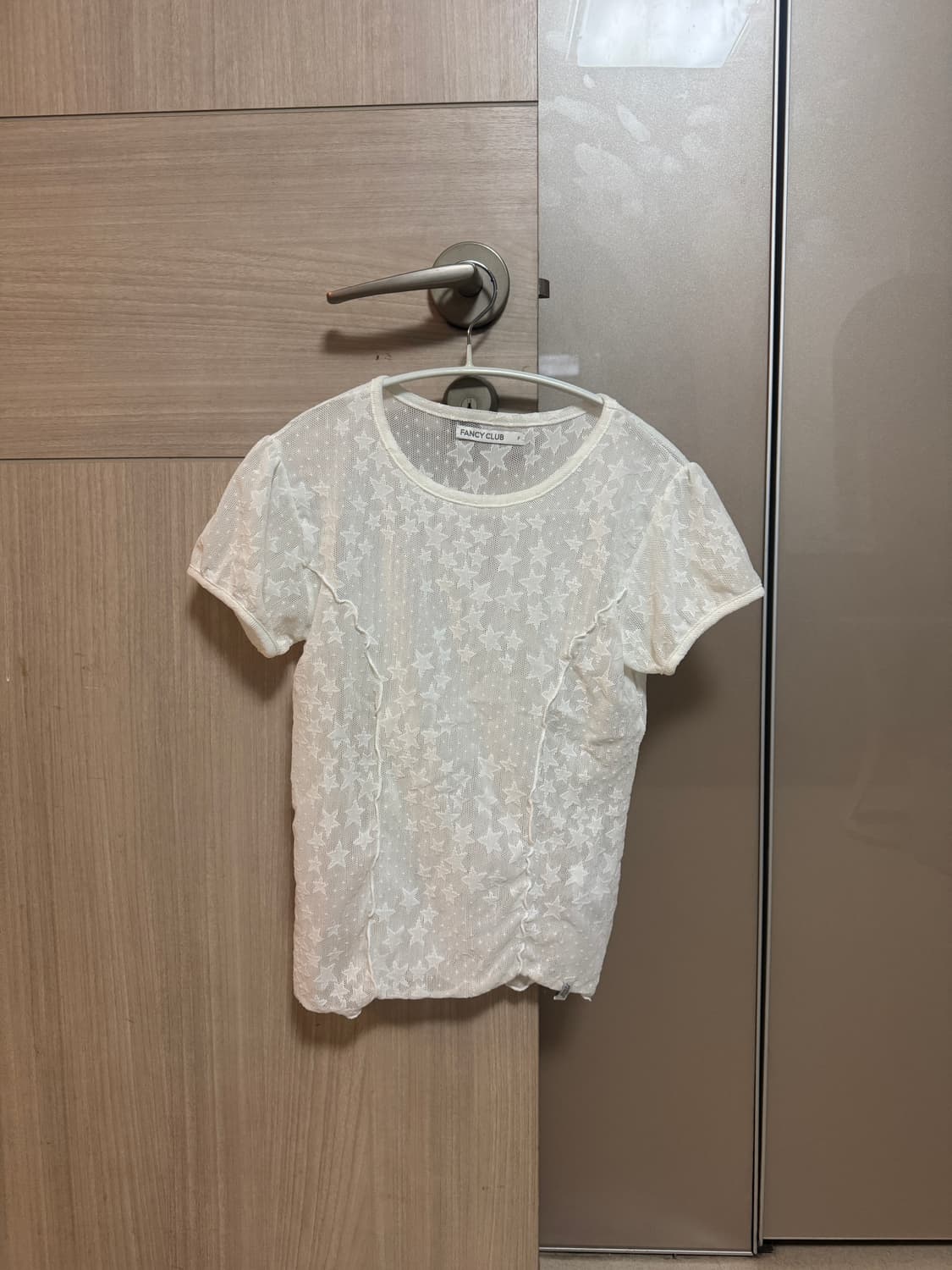 팬시클럽 웨이브 퍼프 레이스 티 (WHITE) 상품이미지2