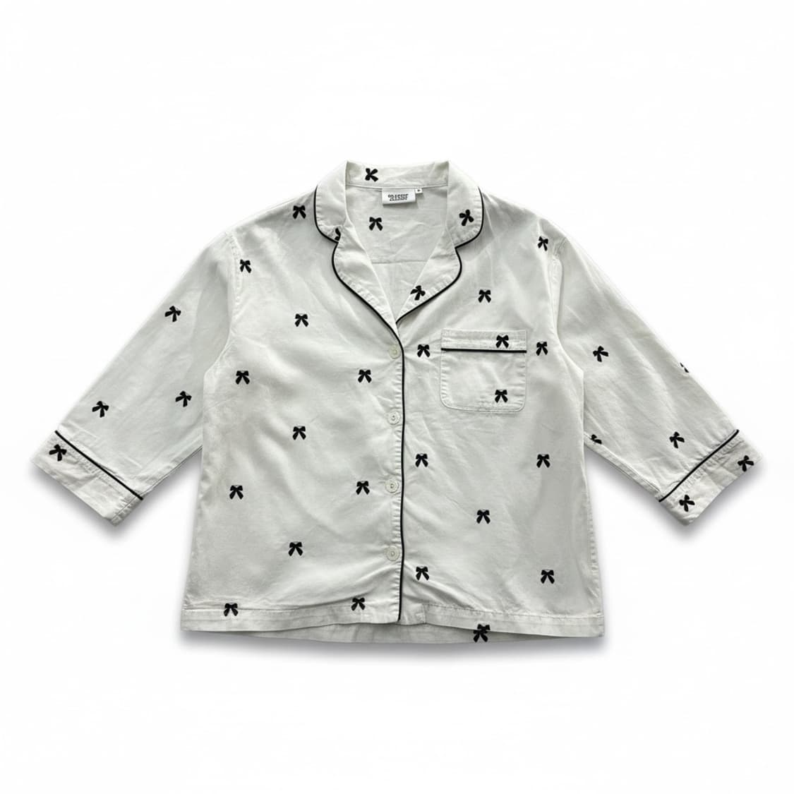 슬리피존스 리본 패턴 여성 파자마 상의 M 상품이미지1