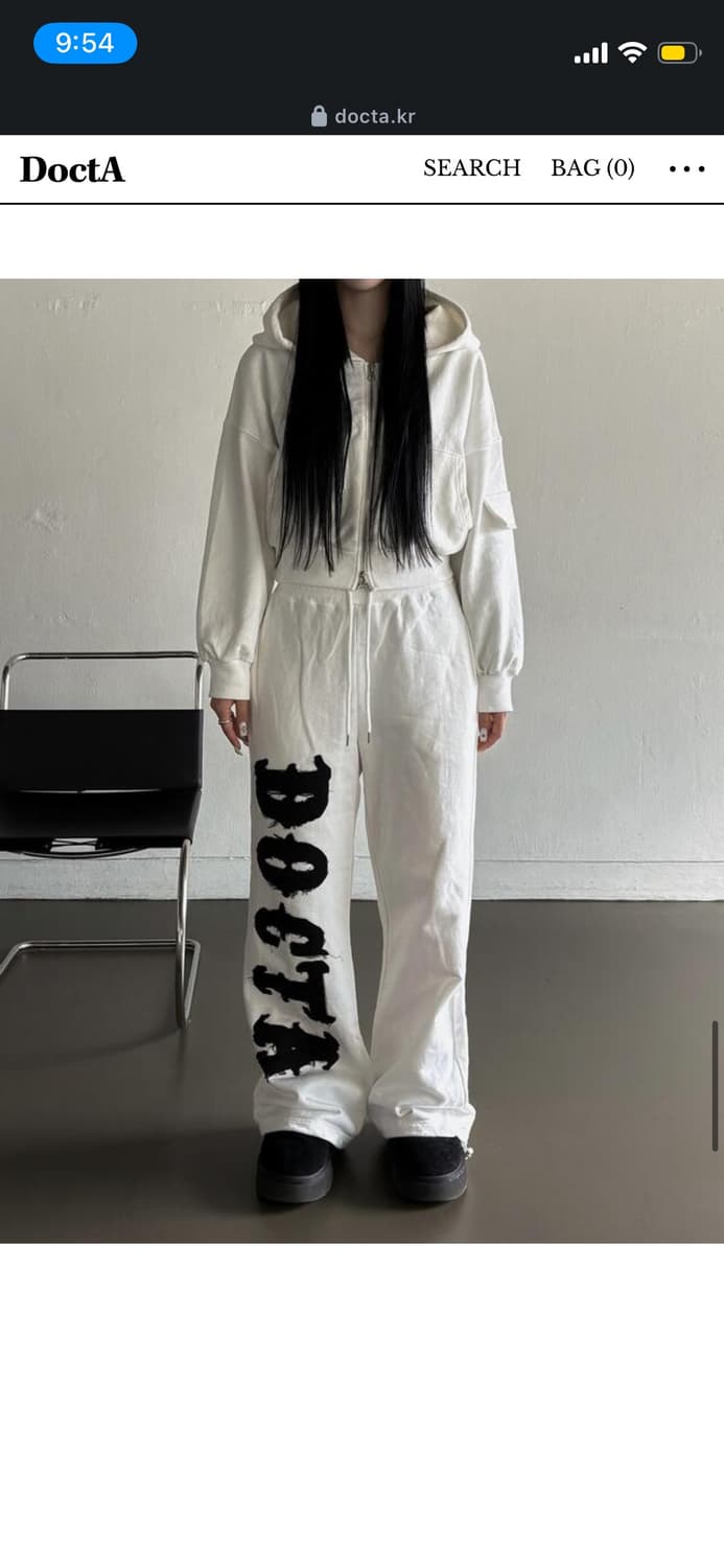 독타 레터링 패치 후드집업 화이트 상품이미지2