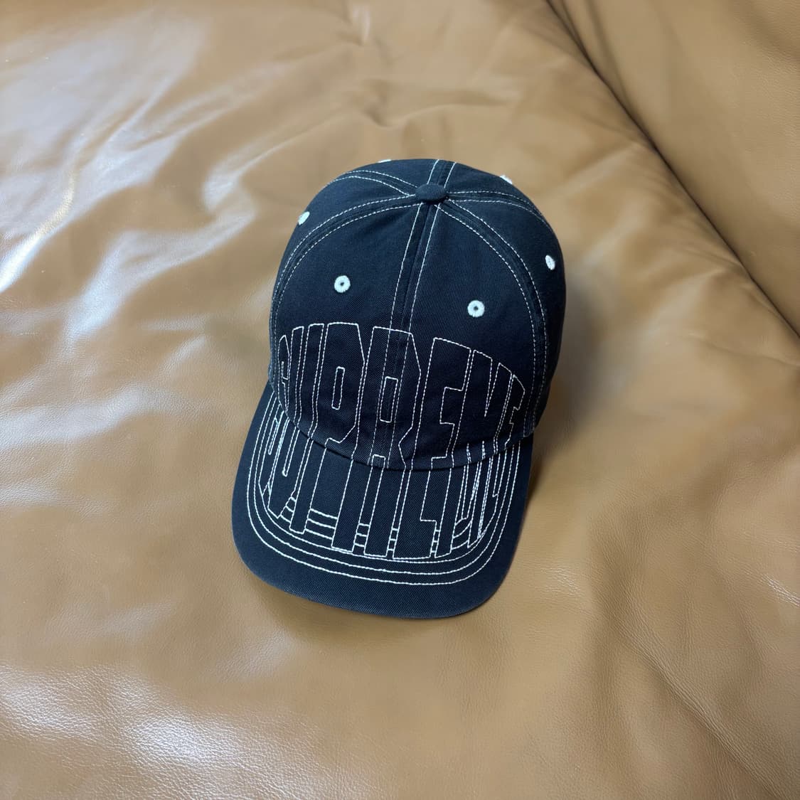 슈프림 6패널 볼캡 모자 23ss 바이저 스티치 블랙 상품이미지1