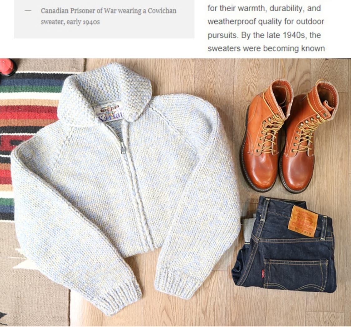 캐나다 핸드메이드 양모100% KANATA 카나타 코위찬 스웨터  상품이미지1