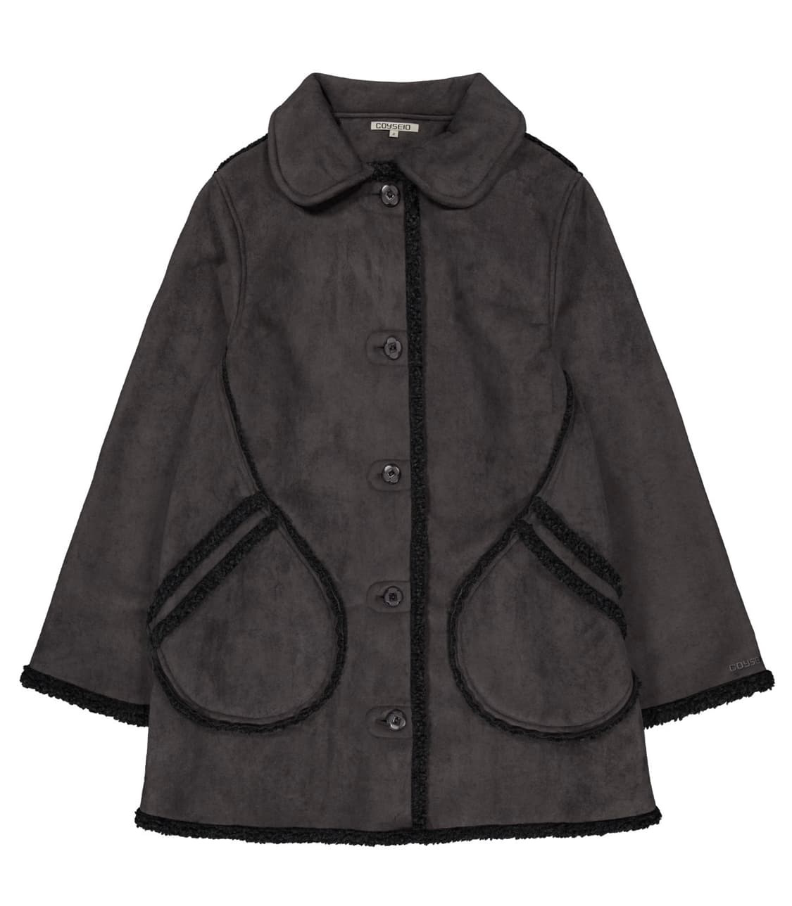 ROUND COLLAR SUEDE JACKET CHARCOAL  상품이미지1
