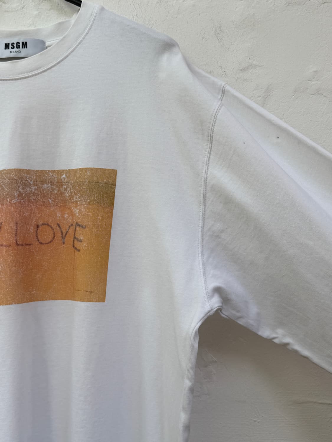 MSGM 화이트 그래픽 롱 슬리브 티셔츠 M 상품이미지4