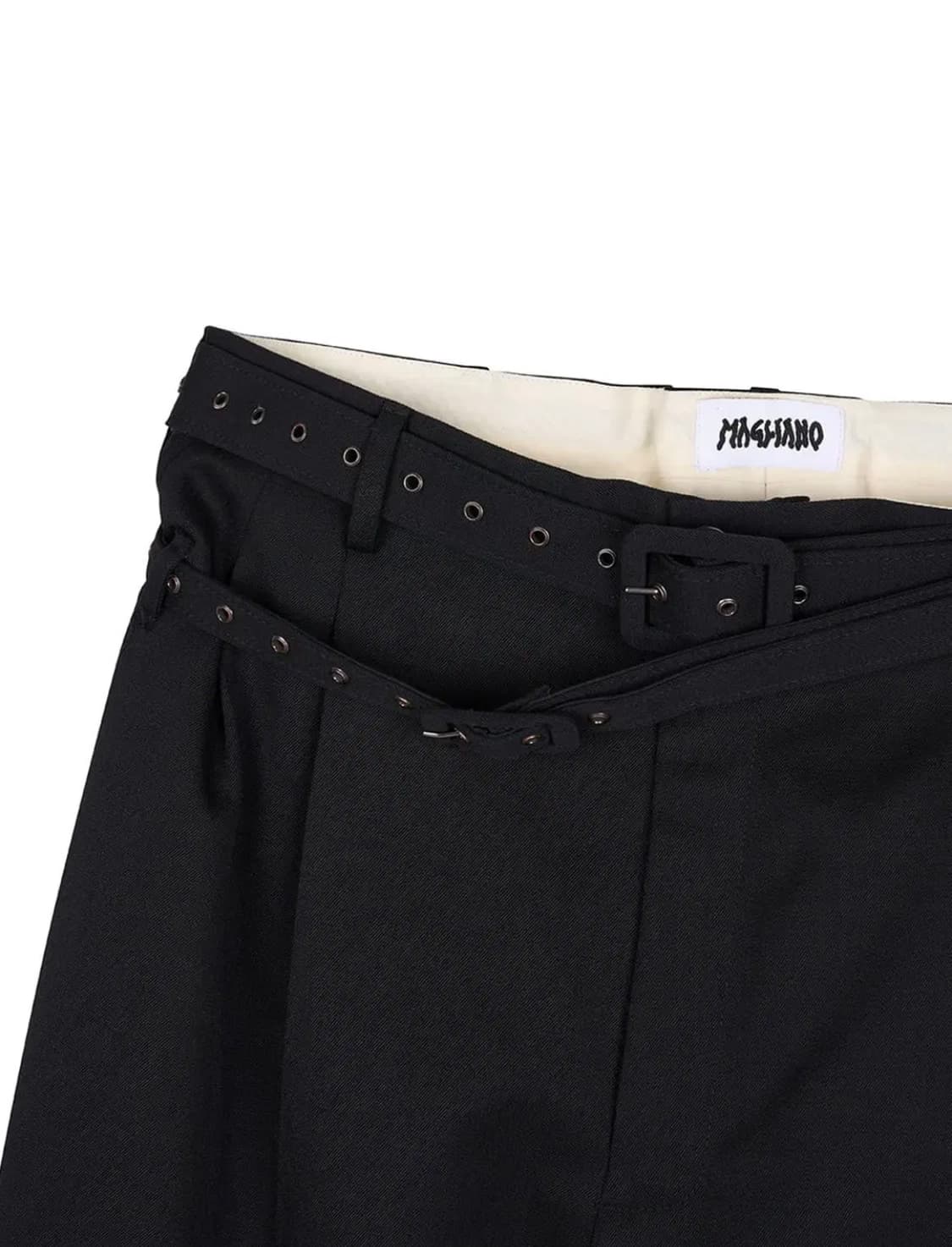 마리아노 스파다 벨티드 울 팬츠 블랙 상품이미지2