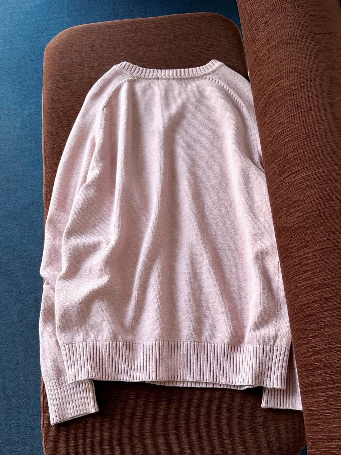 Cotton design stitch crew neck knit P/O 상품이미지4
