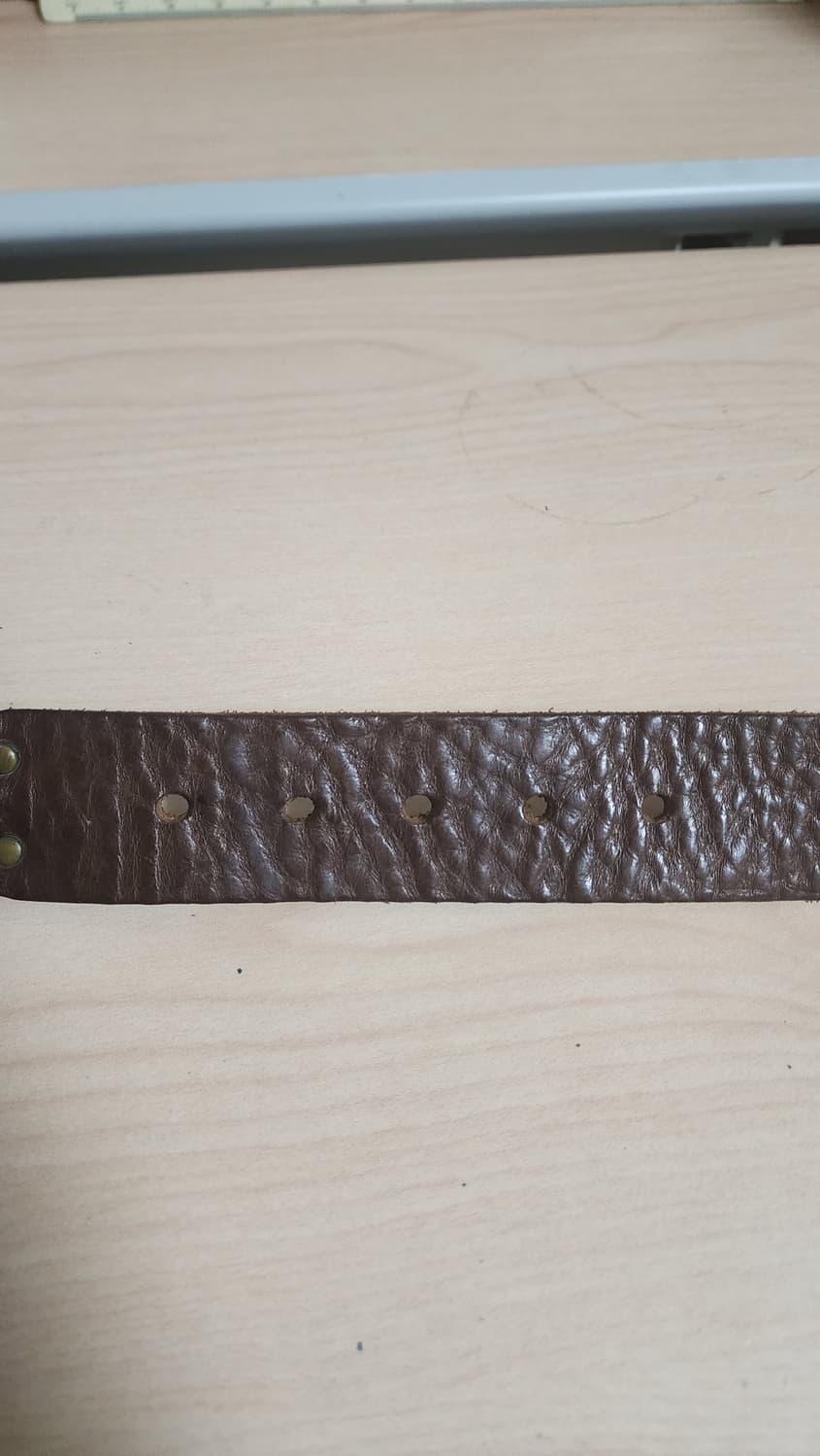 빈티지 스타일 브라운 황동 버클 징 통가죽 벨트 상품이미지4