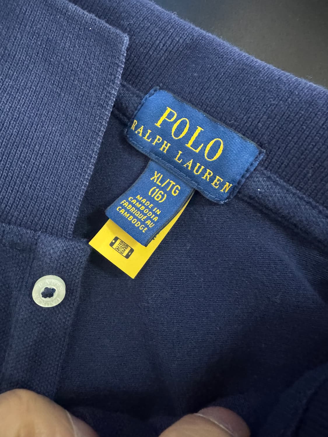 큐알 인증!! 여성 폴로 랄프로렌 키즈 반팔 카라 원피스 Xs 네이비 상품이미지3