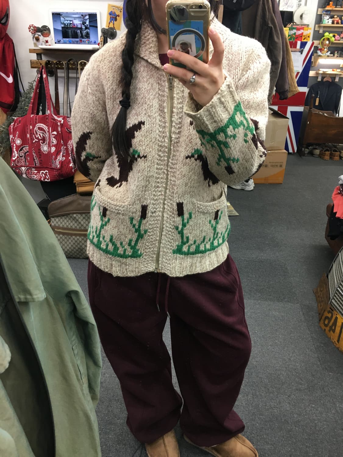 60s 코위찬 니트 집업 상품이미지1