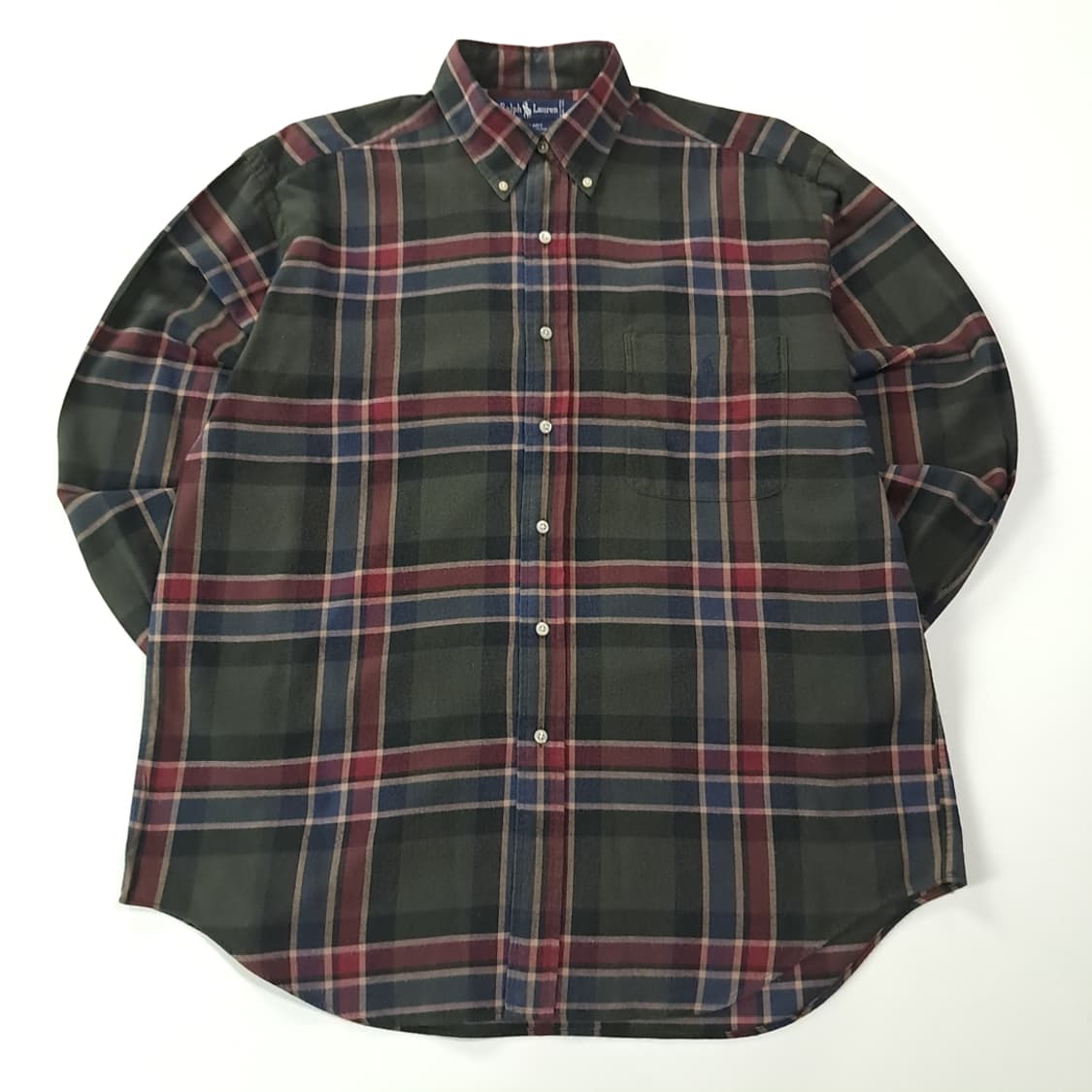CK285 L 폴로 90s 미국판 클래식 타탄체크 셔츠 남방 상품이미지1