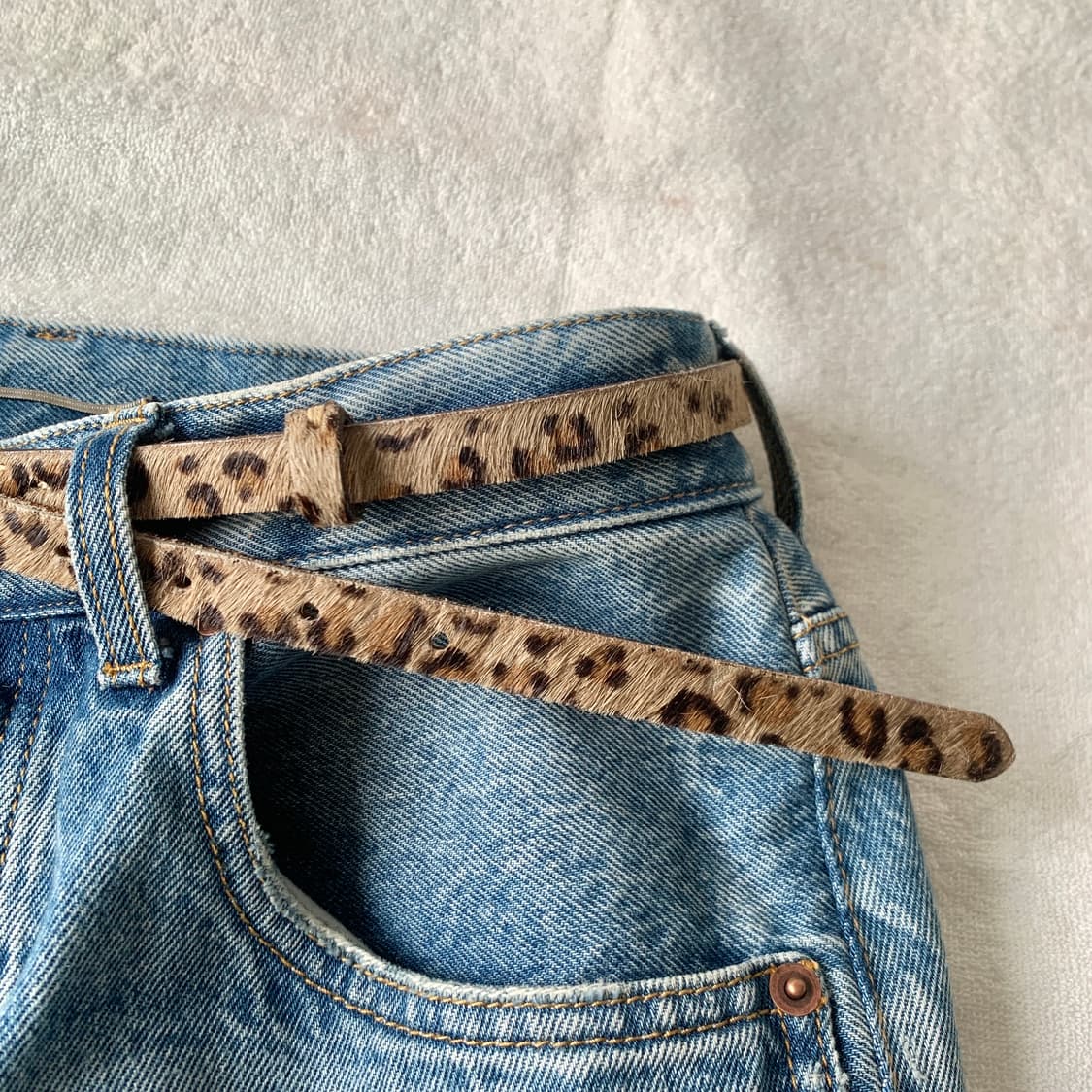 Cowhide Leopard 가죽벨트 상품이미지3