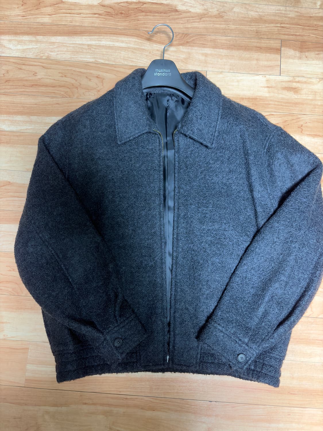 [새제품] 무신사스탠다드 울 블렌드 부클 블루종 자켓xl 상품이미지4