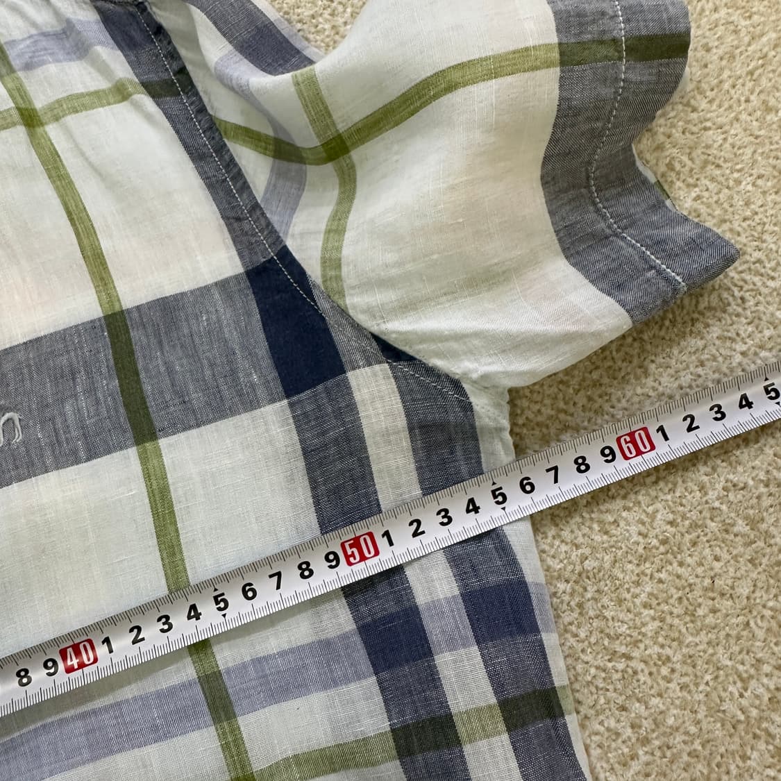 105 헤지스 린넨 체크 반팔셔츠 0317D 상품이미지5