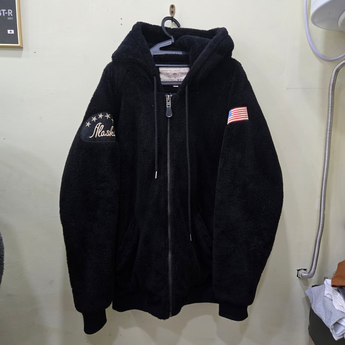 엑스톤즈 블랙 플리스 후드 집업 XL 상품이미지1